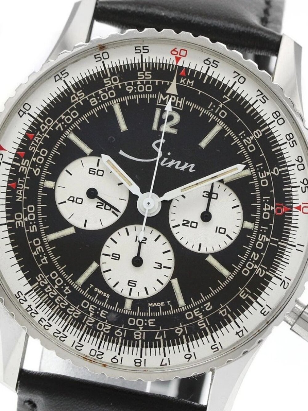 Sinn navigation Chronograph Black / Silver Dial Automatic Men's Watch_943946